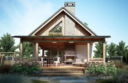 Изображение Компактный двухэтажный дом для узкого участка AET-022