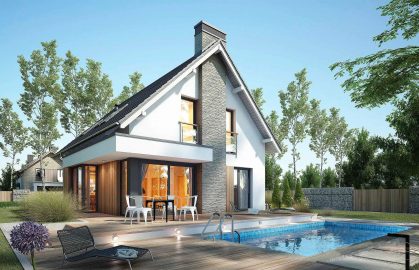 Изображение Быстровозводимый дом с мансардным этажом AET-012