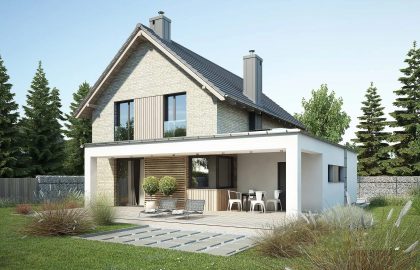 Изображение Быстровозводимый дом в классическом стиле AET-013