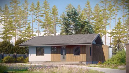 Изображение Одноэтажный коттедж с застекленной террасой АЕТ-28