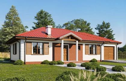 Изображение Одноэтажный каркасно-панельный дом AET-103