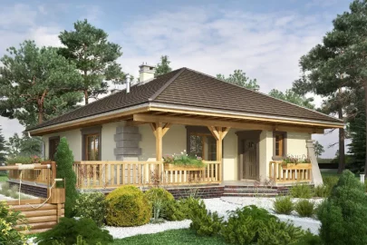 Изображение Одноэтажный каркасно-панельный дом AET-104