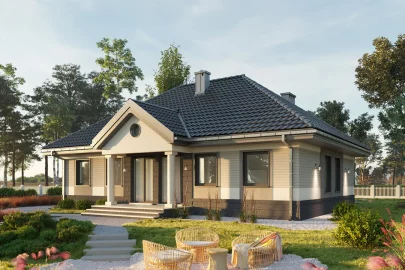 Изображение Одноэтажный каркасно-панельный дом AET-107