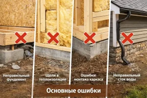 основные ошибки при возведении каркасной пристройки
