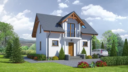 Изображение Каркасно-панельный дом 6 на 8 AET-131