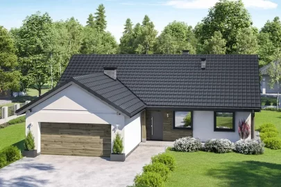 Изображение Каркасно-панельный дом с гаражом AET-113