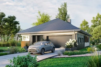 Изображение Каркасно-панельный дом с гаражом AET-114