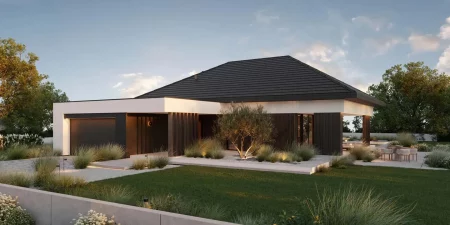 Изображение Каркасно-панельный дом с гаражом AET-115