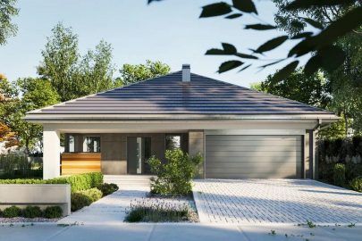 Изображение Каркасно-панельный дом с гаражом AET-119