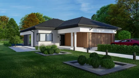 Изображение Каркасно-панельный дом с гаражом AET-120