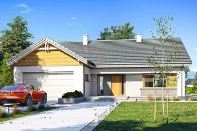 Изображение Каркасно-панельный дом с гаражом AET-121