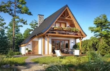 Каркасно-панельный дом 8 на 8 AET-168