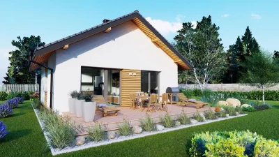 Каркасно-панельный дом 8 на 8 AET-174