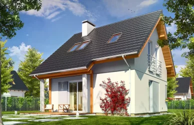 Каркасно-панельный дом с мансардой AET-177