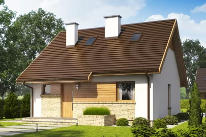 Изображение Каркасно-панельный дом с мансардой AET-178