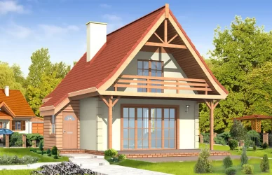 Каркасно-панельный дом с мансардой AET-180