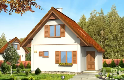 Изображение Каркасно-панельный дом с мансардой AET-182