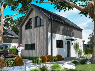 Каркасно-панельный дом с мансардой AET-185