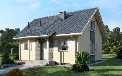 Каркасно-панельный дом с мансардой AET-186