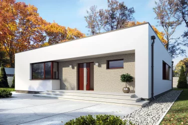 Каркасно-панельный дом с плоской крышей AET-207