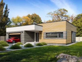 Каркасно-панельный дом с плоской крышей AET-209