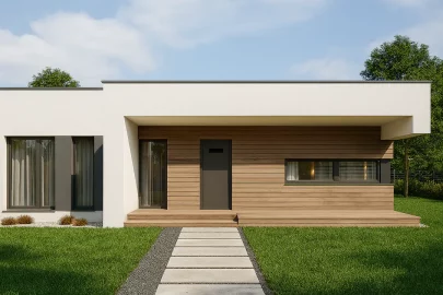 Изображение Каркасно-панельный дом с плоской крышей AET-212