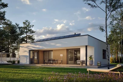 Изображение Каркасно-панельный дом с плоской крышей AET-213