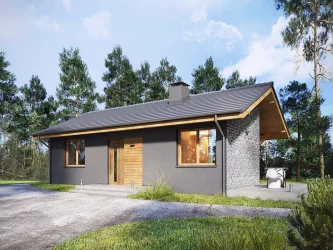 Каркасно-панельный дом с террасой AET-189