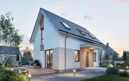 Изображение Каркасно-панельный дом с террасой AET-190