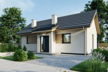 Каркасно-панельный дом с террасой AET-191