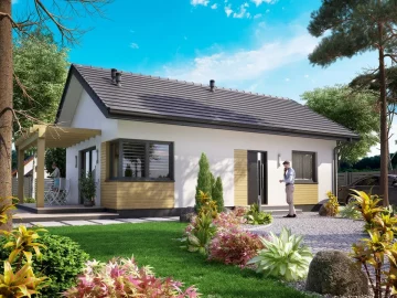 Изображение Каркасно-панельный дом с террасой AET-193