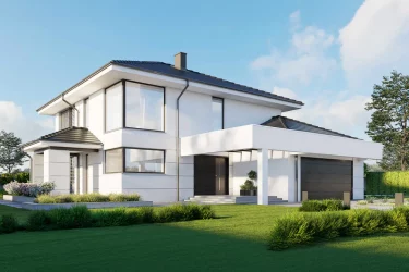 Двухэтажный каркасно-панельный дом AET-249