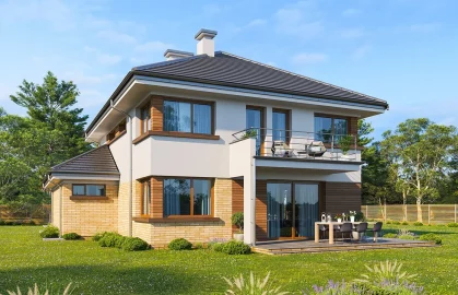 Изображение Двухэтажный каркасно-панельный дом AET-252