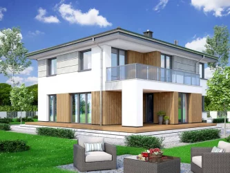 Двухэтажный каркасно-панельный дом AET-254