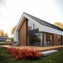Изображение Каркасно-панельный дом в стиле Барнхаус AET-233