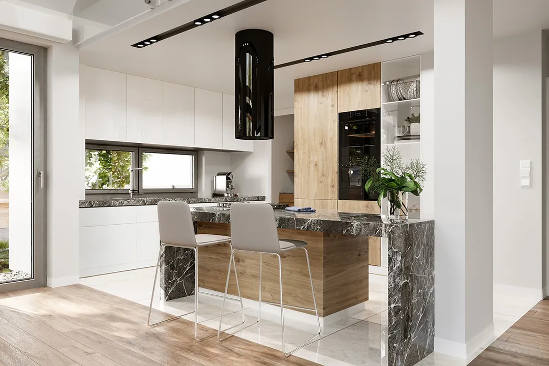 Каркасно-панельный дом в стиле Барнхаус AET-235