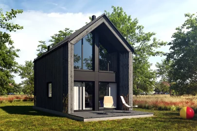 Изображение Каркасно-панельный дом в стиле Барнхаус AET-236