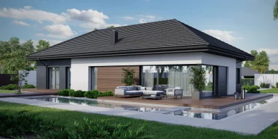 Каркасно-панельный дом в стиле hi tech AET-224