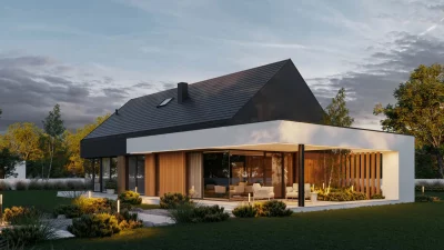 Каркасно-панельный дом в стиле hi tech AET-225