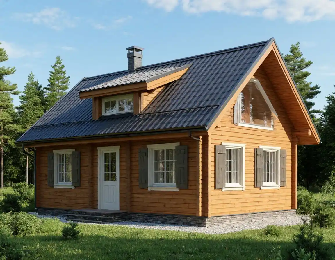 дом с профильной крышей