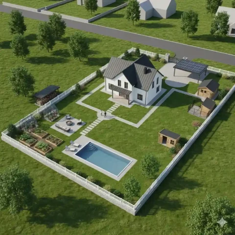 как поставить дом на участке