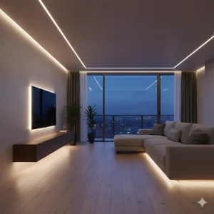 светодиодная лента со включенным светом